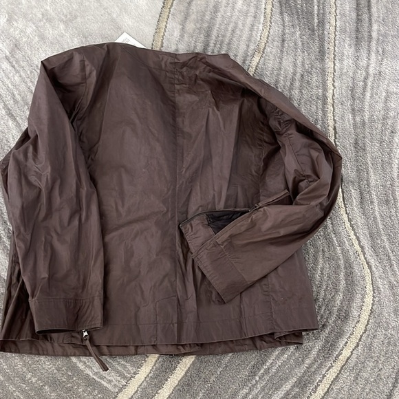 Ms. Diva Plus…Eileen Fisher Chocolate Waxed Cotton Jacket - Picture 4 of 5